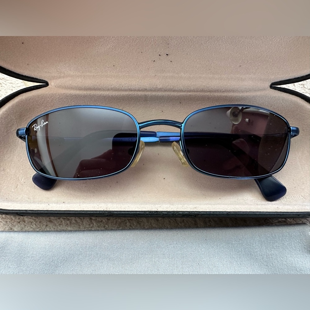 Ray-Ban Jr Blue Rectangular metal frames Sunglass… - image 1